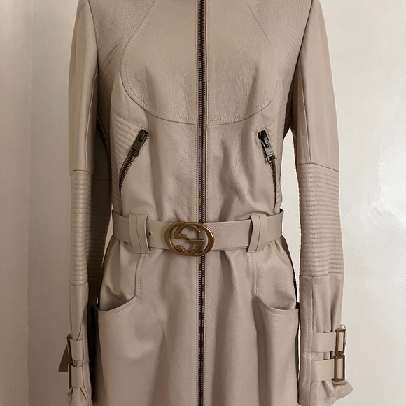 Rare Gucci cream leather vintage Tom Ford coat - Picture 2 of 16